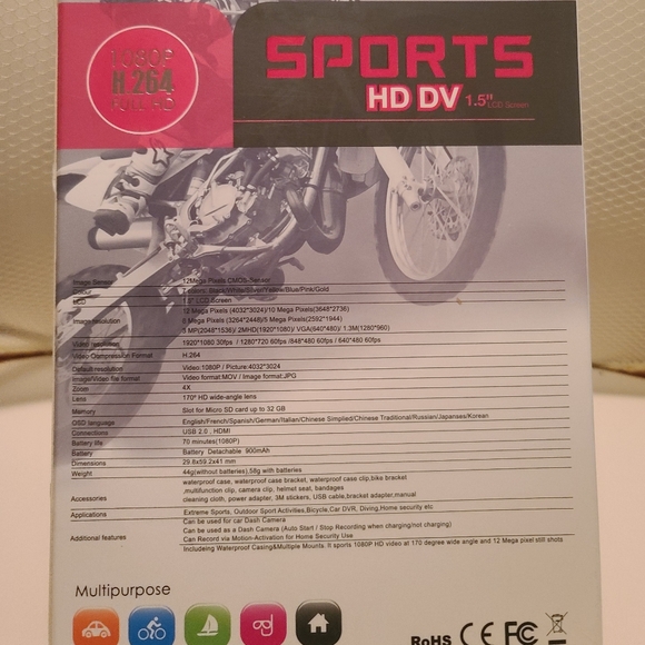 HD Action Cam Waterproof - Picture 2 of 4